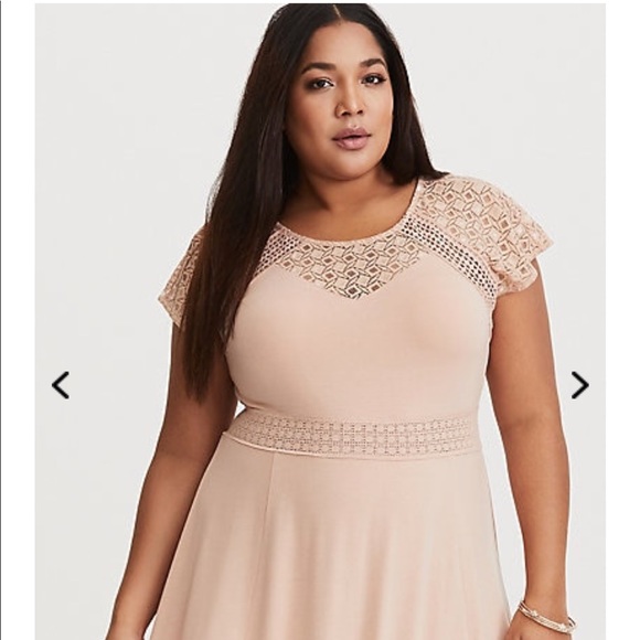 blush crochet maxi dress